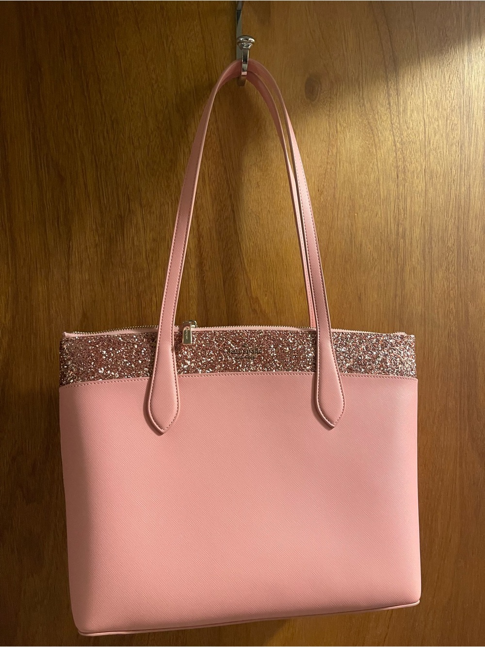 Kate Spade Pink Glitter Trim Tote
